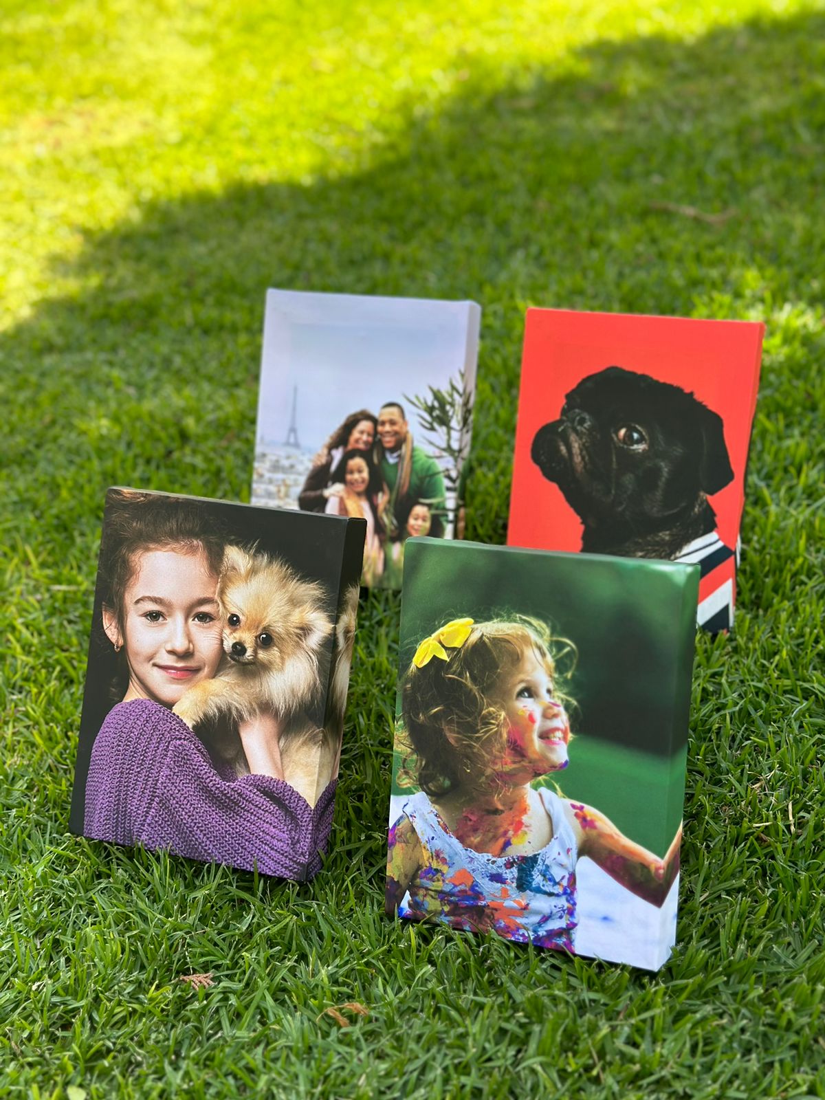 Familia fotos en corazón