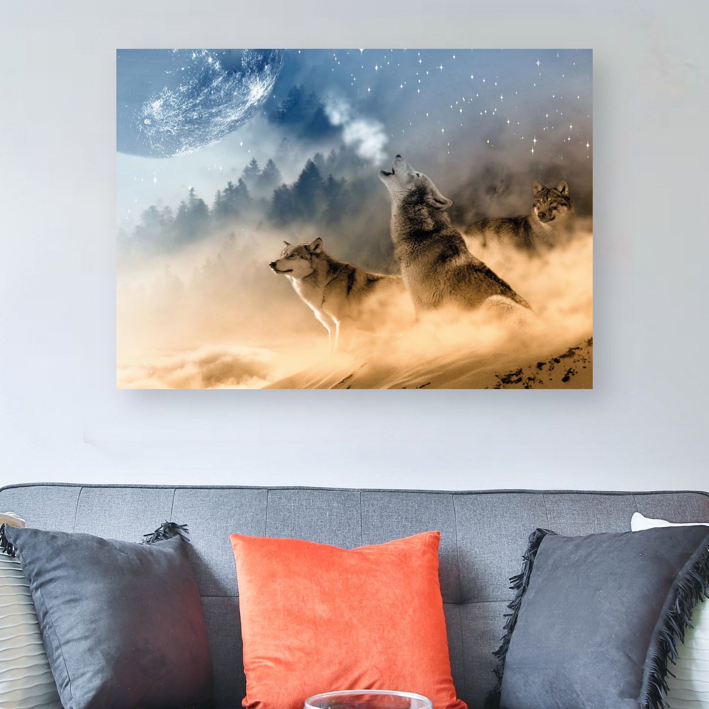 Lobos y luna