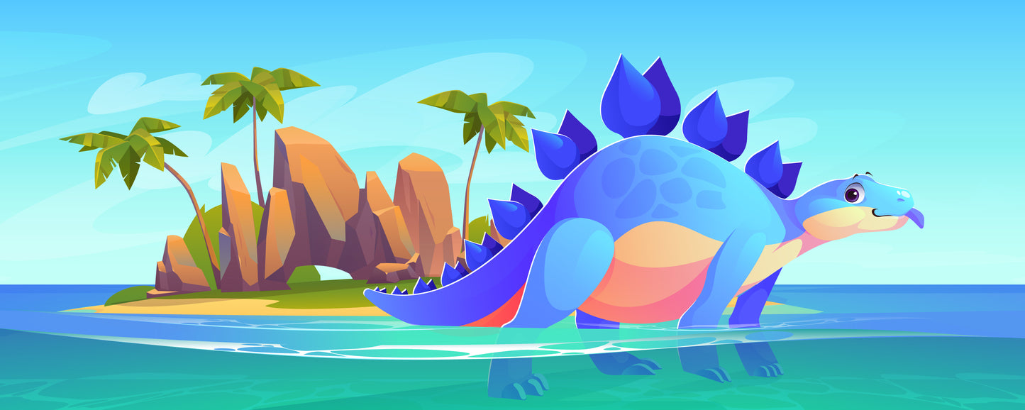 Estegosaurio en la Playa