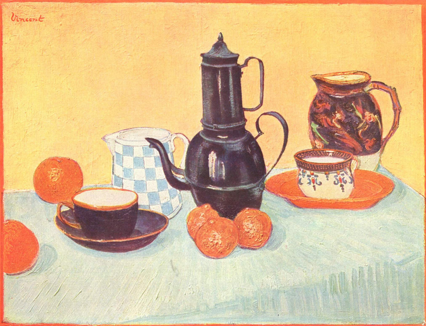 Bodegón con Cafetera, Platos y Fruta - Vincent van Gogh