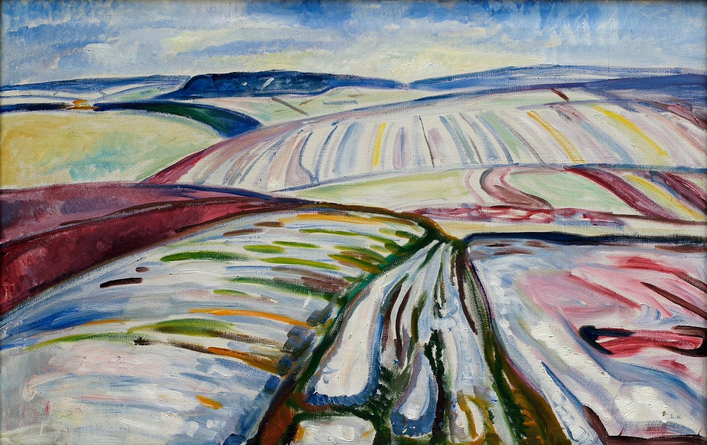 Campo en la Nieve - Edvard Munch