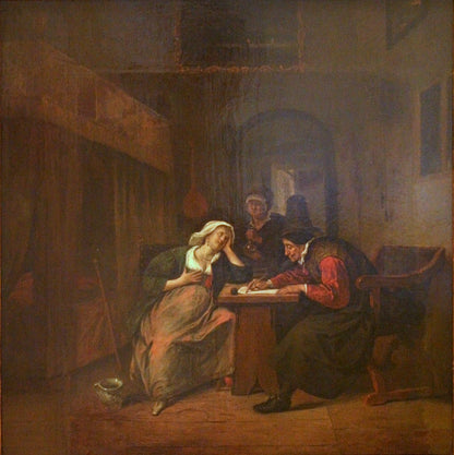 Médico y una Mujer Paciente, Jan Steen