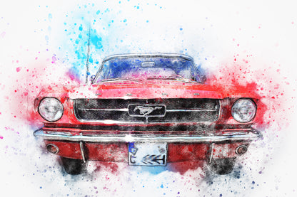 Ilustración de Mustang Rojo