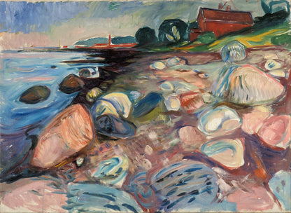 Orilla con Casa Roja - Edvard Munch