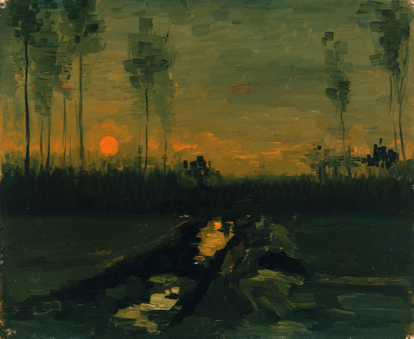 Paisaje al Anochecer - Vincent van Gogh
